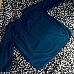 NWOT Women’s size XL Ann Taylor dark blue, shear blouse.